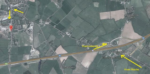 Route to Nenagh Olympic Indoor Athletics Arena