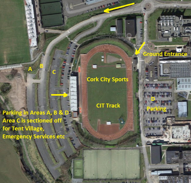 CIT Track Cork City Sports Key Locations