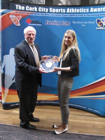 Lizzie Lee with coach Donie Walsh