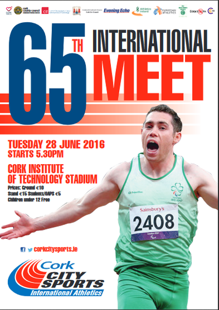 65th Cork City Sports, Tuesday June 28th 2016 - Event Flyer