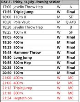 timetable european under 23 championships espoo 2023 day 2 pm