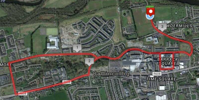 Belle of Ballincollig 5k Road Race - Course Route Map