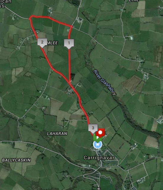 Carraig na bhFear 5k Road Race - Course Route Map