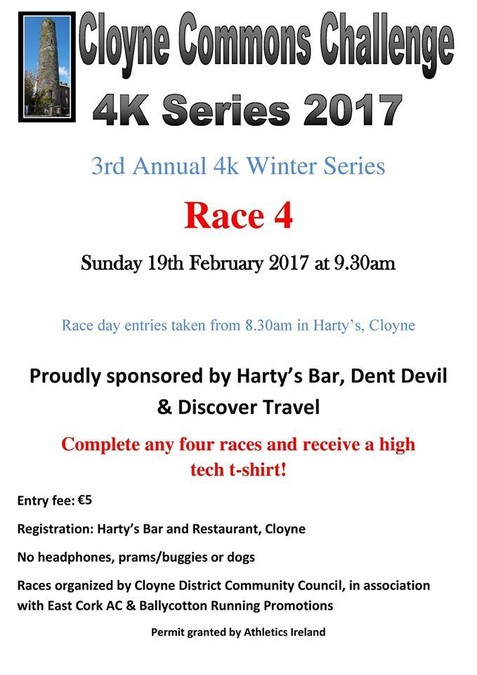 Cloyne Commons Race 4 Flyer 2017