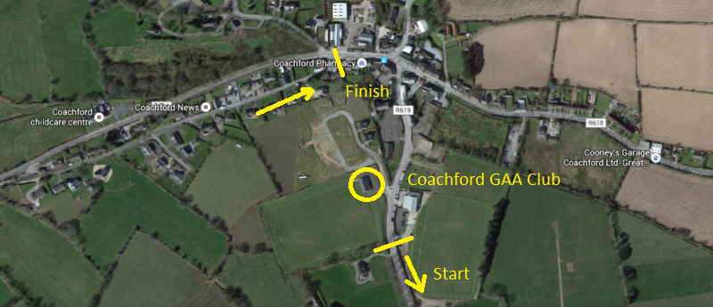 Broomhill Vintage Club's Coachford 5 Mile Road Race - Coachford GAA Club Location