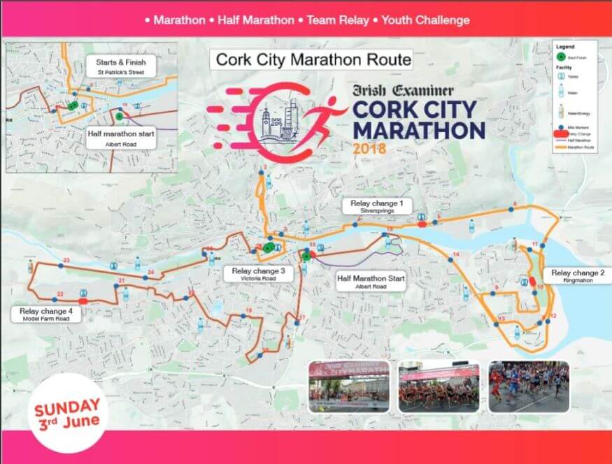 irish examiner cork city marathon course map 2018