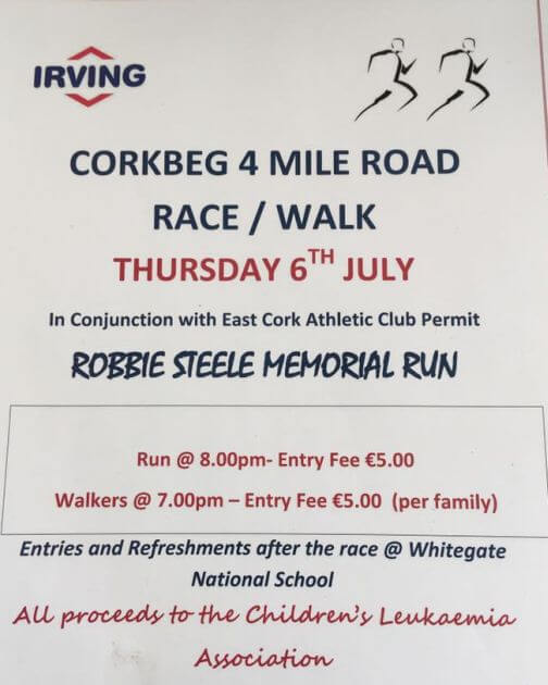 Robbie steele memorial 4 mile road race flyer 2017