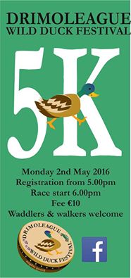 Drimoleage Wild Duck Festival 5k Road Race Flyer 2016