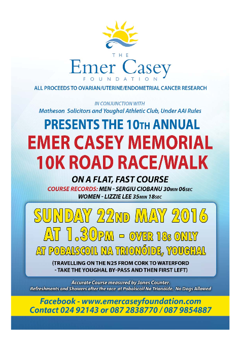 Emer Casey 10k - Race Flyer 2016