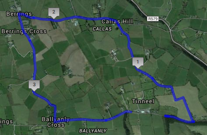 Inniscarra 4 Mile Road Race Course Route Map