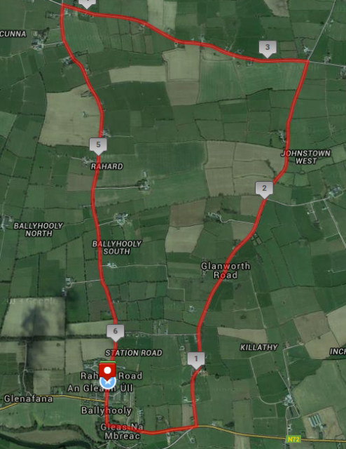 John Hartnett 10k Road Race - Course Route Map