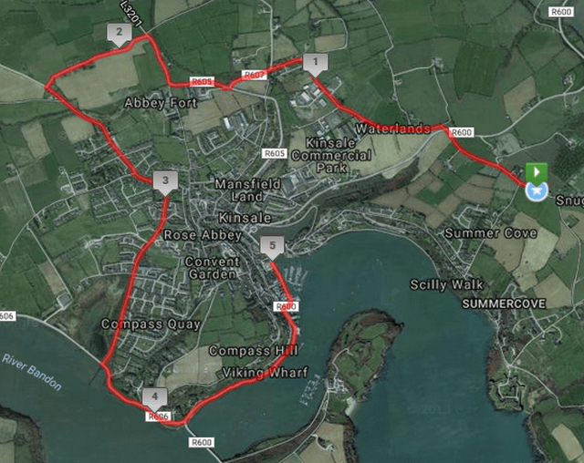 Kinsale 5 Mile Road Race Course Route Map min