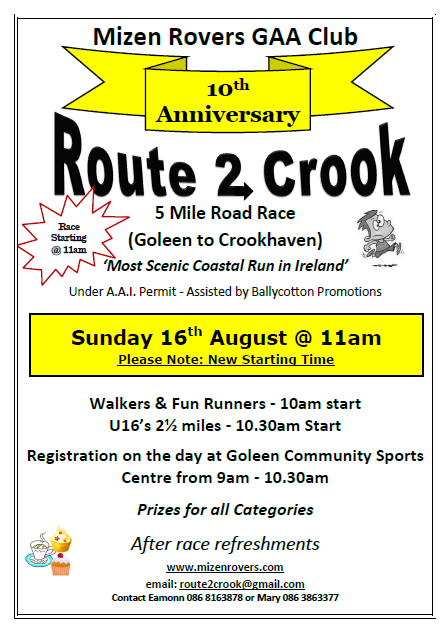 Route 2 Crook 5 Mile Road Race - Event Flyer 2015