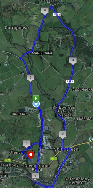 Skibbereen 10k Road Race - Course Route Map