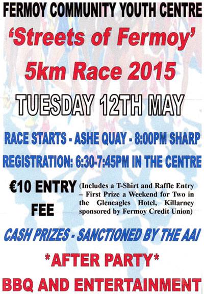 Streets of Fermoy 5k - Race Flyer 2015