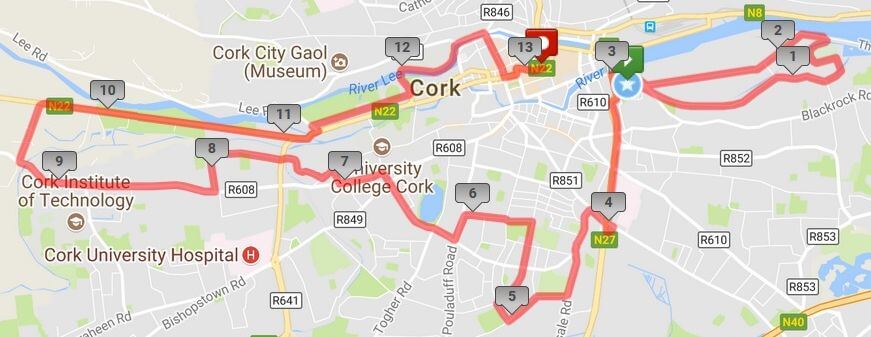 cork city half marathon route map 2018