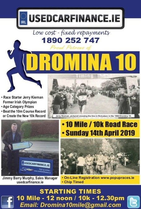 dromina 10 mile road race flyer 2019
