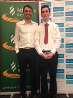 Tom Deasy (Belgooly AC), Athletics Ireland National Juvenile Award Winner 2016, with Irish International Thomas Barr