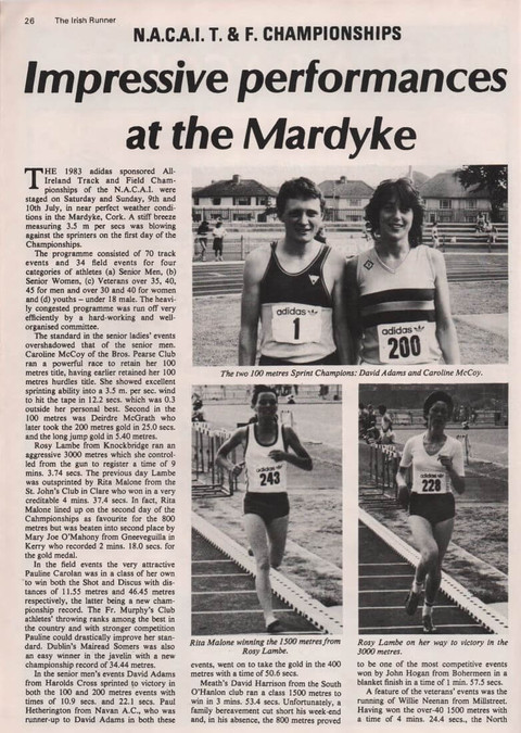 nacai national tandf championships cork 1983 irish runner vol 3 no 5 p26