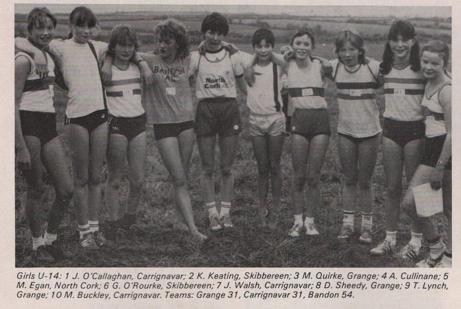 cork county bloe u 14 girls cross country championships 1985