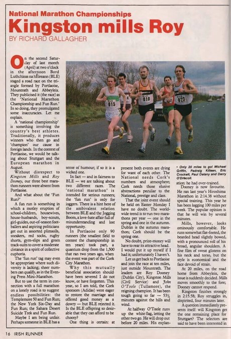 national marathon portlaoise 1986 irish runner vol 6 no 4 p16 18 43 b