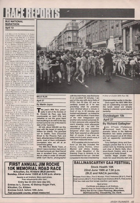national marathon portlaoise 1986 irish runner vol 6 no 4 p16 18 43 c