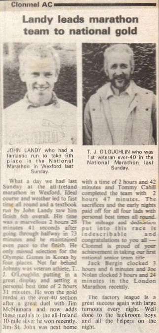 clonmel ac 1988 national marathon report