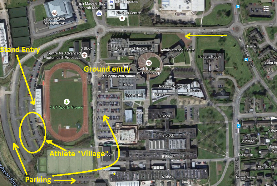 Cork Athletics - Location of CIT Track & Meeting Rooms