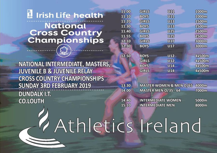 athletics ireland national intermediate juv b relay masters xc timetable 2019