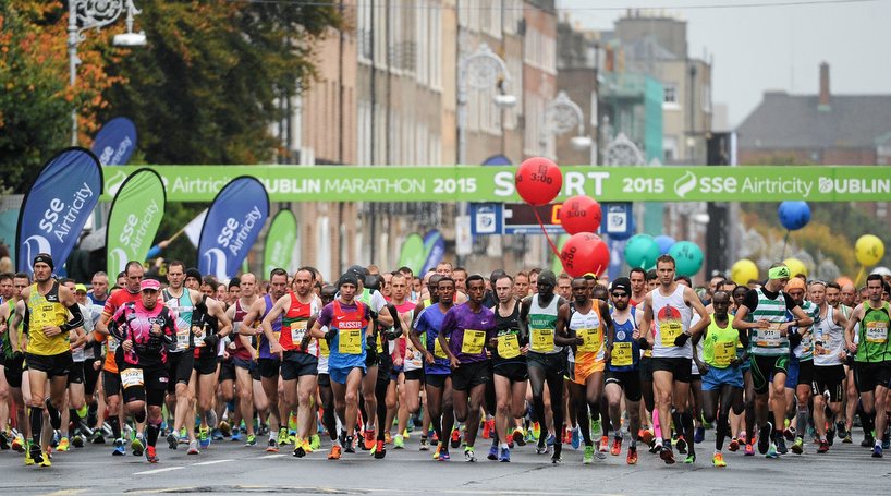 Start of 2015 Dublin Marathon