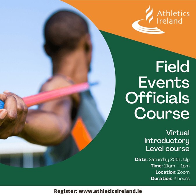 athletics ireland field events officials virtual course banner july 2020