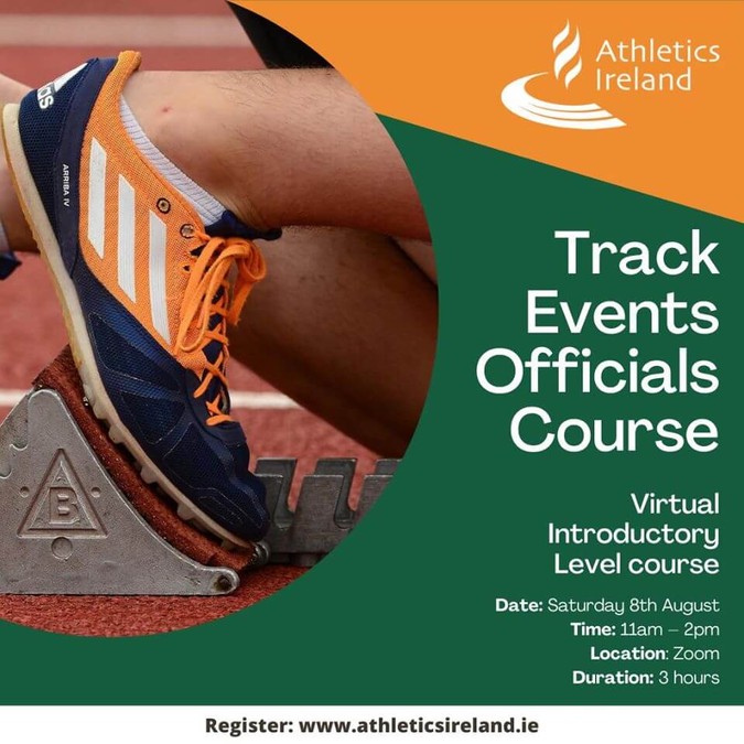 athletics ireland virtual intro level officials course track events aug 2020