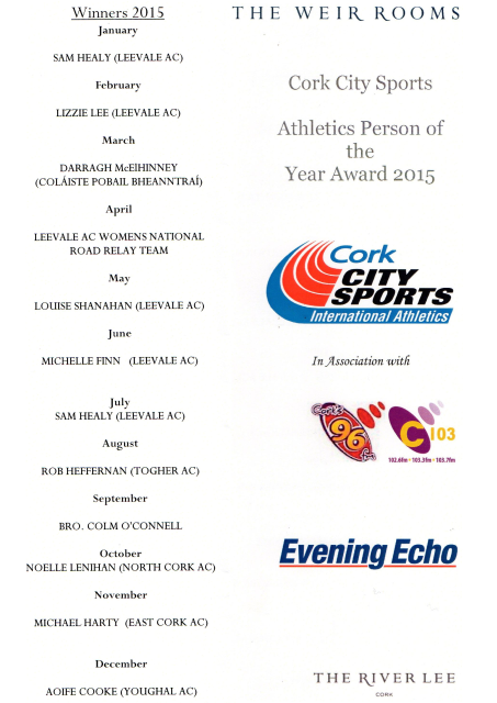 Cork City Sports Athlete of the Month Listing