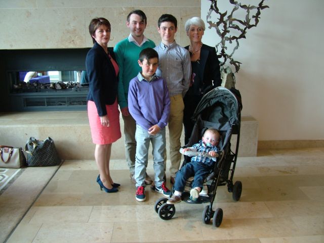 Darragh McElhinney, with his family