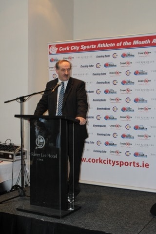 Pat Walsh accepting Cork City Sports Lifetime Achievement Award