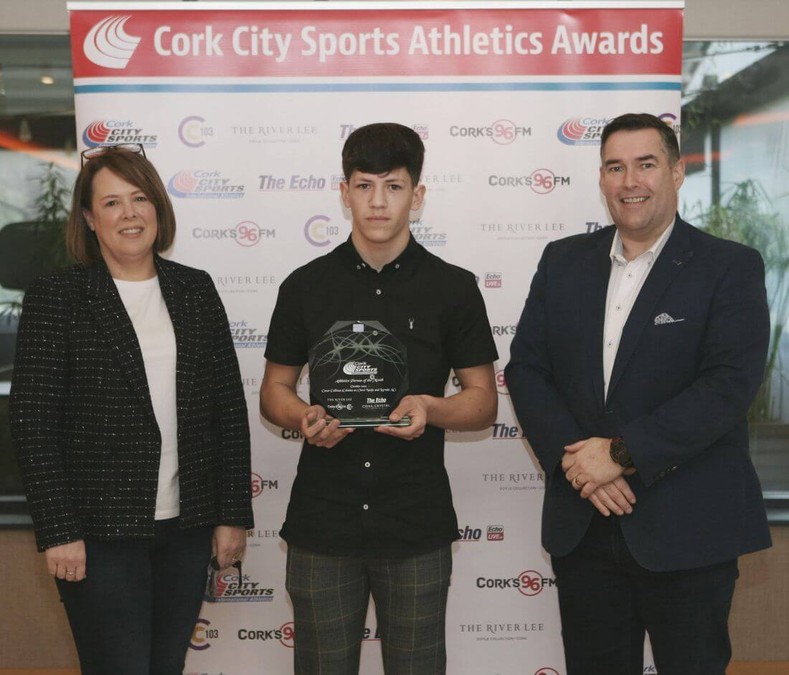conor callinan and parents cork city sports athlete of the month october 2020