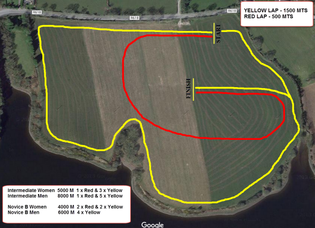 Course Map for Cork AAI County Intermediate and Novice 'B' Cross Country, Carrigadrohid, 2015