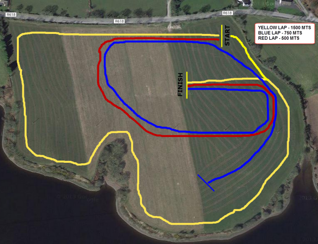 Course Map for Cork AAI County Senior, Junior and Juvenile Uneven-Age Cross Country, Carrigadrohid, 2015