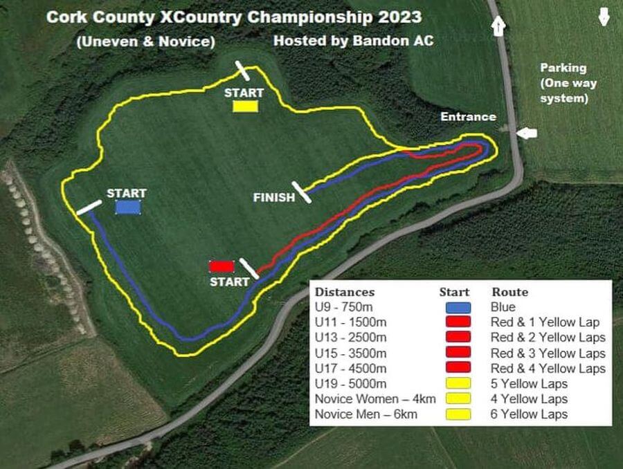 cork athletics cross country championships day 2 2023 course maps