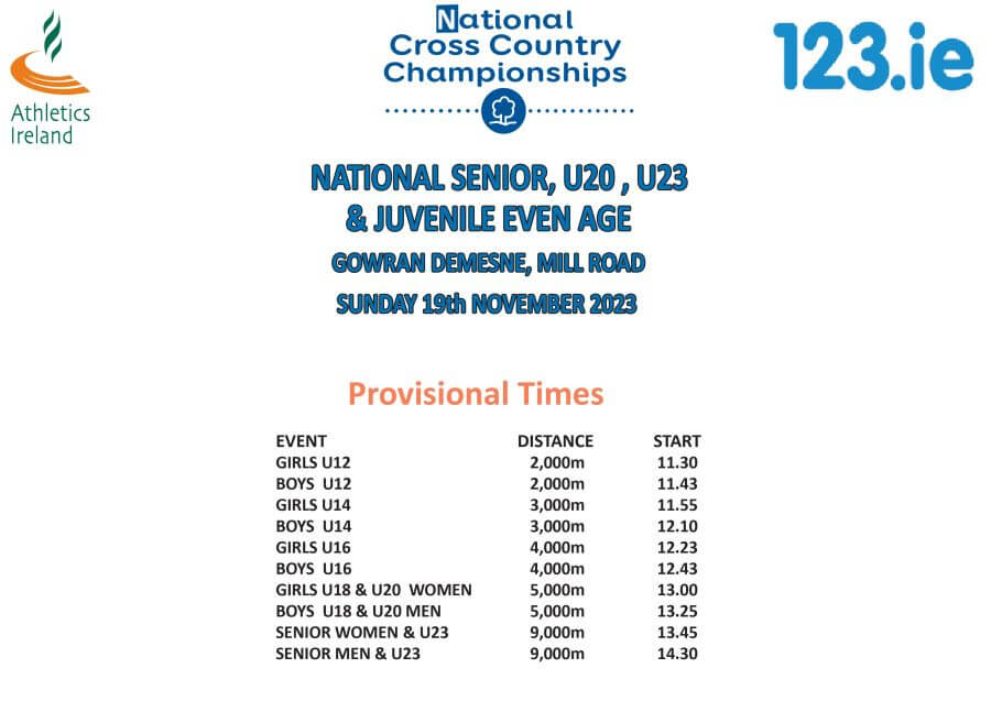 national senior juvenile even age cross country chp timetable 2023l