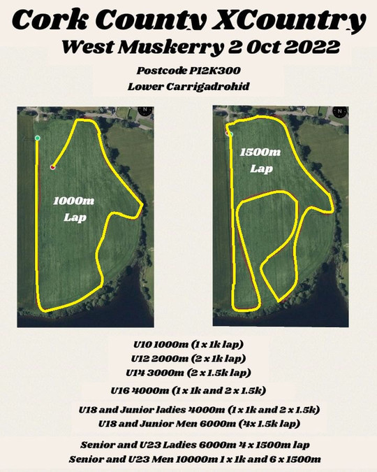 course map cork county cross country championship day 1 2022w1