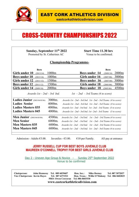 east cork division xc chps day 1 programme 2022 1