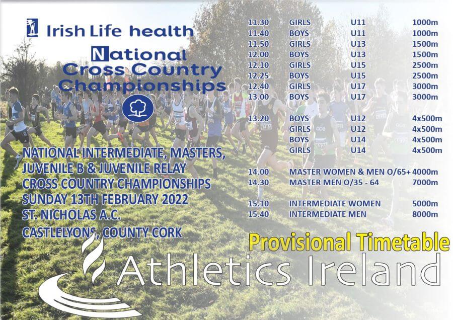 national intermediate masters relays cross country provisional timetable 2022
