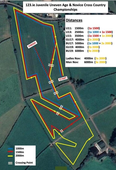 course map national juvenile even age novice cross country championships 2022a1