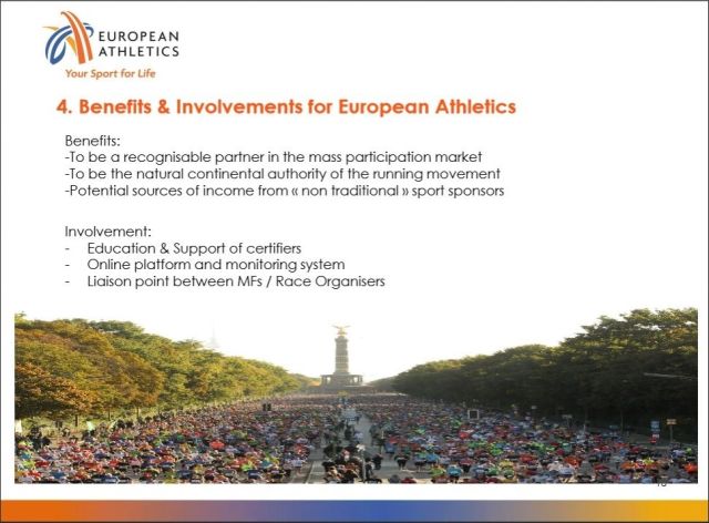 European Athletics Race Standards - Benefits for European Athletics