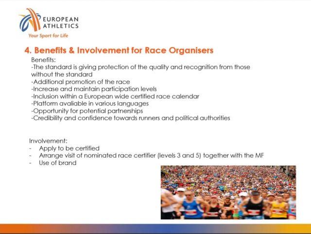 European Athletics Race Standards - Benefits for Race Organisers