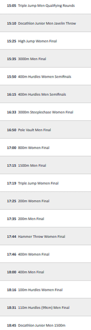 european athletics under 20 championships day 3 afternoon schedule 2019