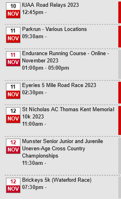 cork athletics events week ending november 12th 2023b