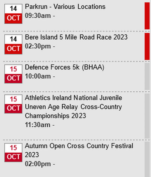 cork athletics events week ending october 15th 2023a