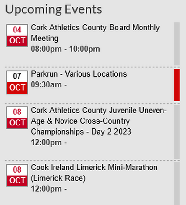 cork athletics events week ending october 8th 2023a